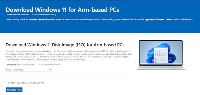 В разделе загрузки Windows 11 появился образ для Arm-ПК, и его размер составляет 5 ГБ. До этого владельцам ПК на Qualcomm Snapdragon X приходилось регистрироваться в программе Windows Insider и использовать образы виртуальных дисков, чтобы накатить систему с нуля.