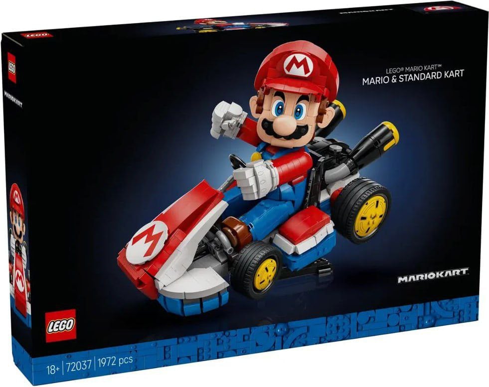 Это не ложная тревога — LEGO выпустит деталь усов Марио!    72037 «Mario Kart: Марио и стандартный карт» —   1972, $170,   15 мая.    А у него вообще есть права?