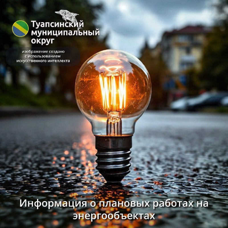 В связи с проведением плановых работ на энергообъектах возможно отключение электроэнергии на некоторых участках перечисленных улиц 13 января с 07 00 до 19 00 с Небуг п Новомихайловский ул Звездная мкр Звездный Лесной Лунный с Гойтх х Папоротный х Терзиян  Дополнительную информацию можно получить по телефону горячей линии 8 800 220 0 220