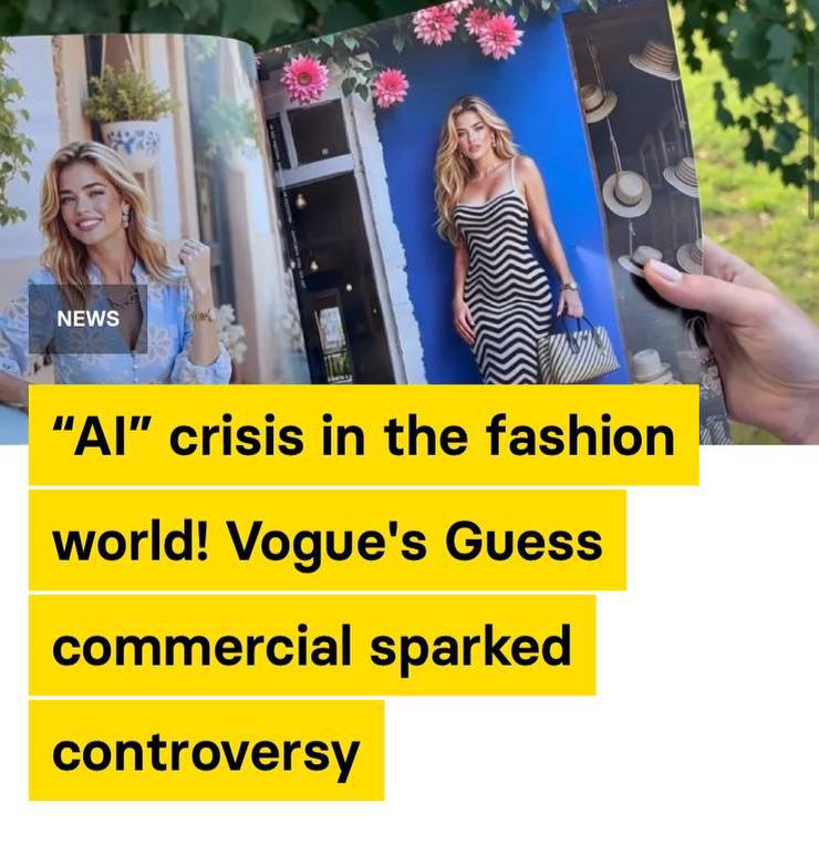 В августовском номере Vogue за 2025 год появилась реклама Guess с моделью, созданной искусственным интеллектом, что спровоцировало волну критики и возобновило дебаты о нереалистичных стандартах красоты.   Хотя это была оплаченная реклама, а не редакционный материал, общественность обвинила бренд в подмене человеческого труда и вытеснении разнообразия.   Авторы собрали полную панамку пряников. Плюс-сайз модель Фелисити Хейворд назвала кампанию «ленивой и дешёвой», а эксперты предупредили об угрозе для психического здоровья.  #рынки   Постмаркетинг. Подпишись — ибо грядет!