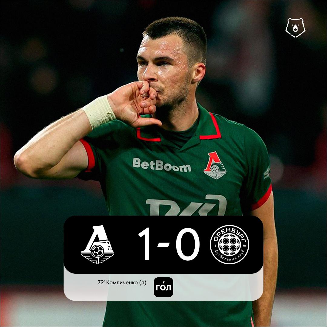 Локо без Батракова с трудом обыграл Оренбург забив единственный мяч с пенальти Москвичи завершили первый круг с 30 очками столько же у Зенита Смотрите статистику матча в приложении ГОЛ