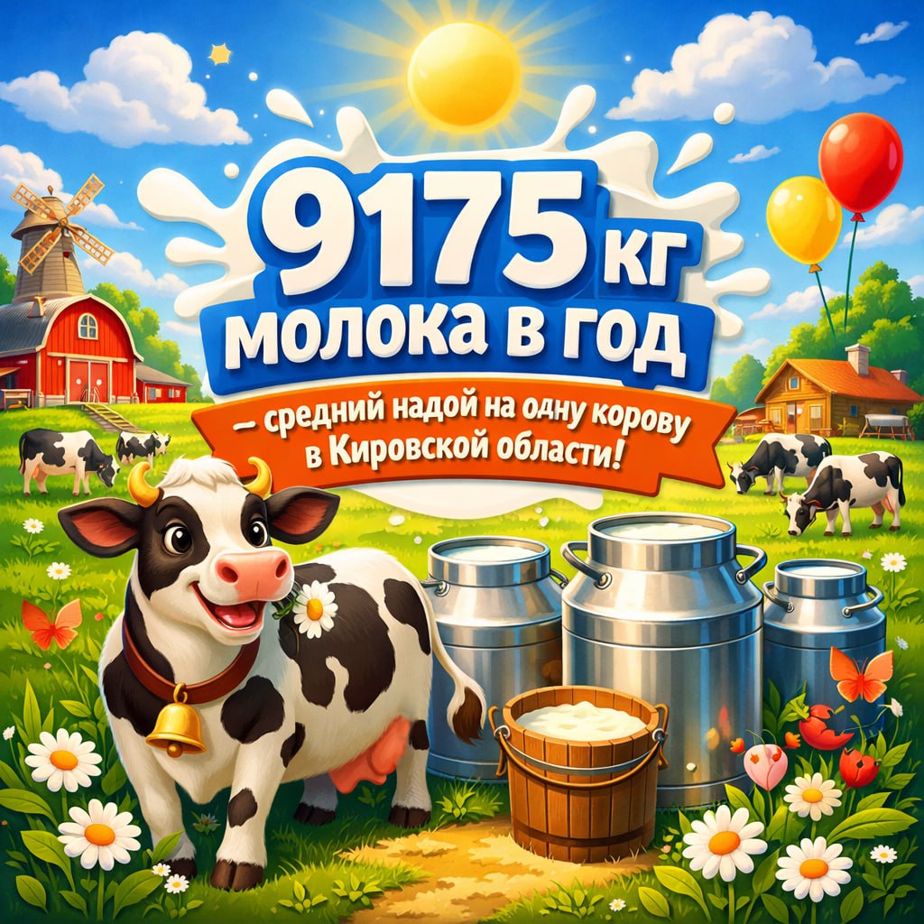 Кировская области по итогам 2025 года сохранила свои лидирующие позиции среди регионов России по объему производства молока По этому показателю область заняла третье место в Приволжском федеральном округе По итогам 2025 года Кировская область в рамках достижения целей национального проекта Технологическое обеспечение продовольственной безопасности преодолела важный рубеж средний надой на одну корову в сельскохозяйственных организациях достиг отметки в 9175 кг рассказали в министерстве сельского хозяйства и продовольствия региона На начало февраля 2026 года ежедневный объем реализованного сельхозпредприятиями региона молока составляет 2 41 тыс тонн это на 1 5 больше уровня прошлого года Свыше 100 тонн сырого молока в сутки в совокупности реализуют хозяйства Куменского Зуевского Советского Сунского Кирово Чепецкого и Уржумского районов а также Оричевского Немского и Орловского муниципальных округов Подписывайтесь на канал Кировской области в MAX