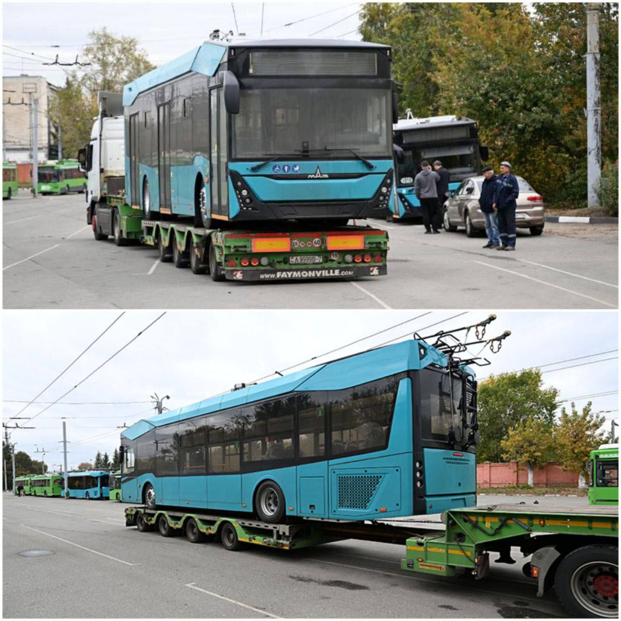 В Казань начали доставлять новые троллейбусы с кондиционерами, USB-разъёмами и мягкими сиденьями из Минска.   Их пока что 3, до конца года привезут 39 единиц. Троллейбусы могут проехать до 2 км даже при полном отключении электричества.