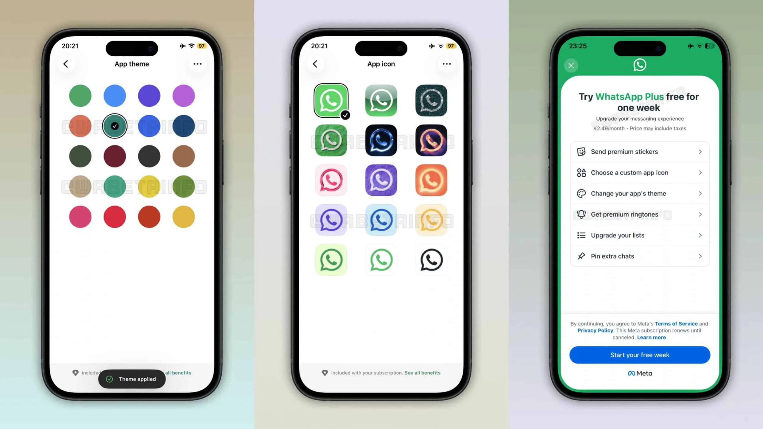 WhatsApp запустил платную подписку Plus на iOS Подписка Plus за 2 49 в месяц включает расширенные настройки кастомизации набор стикеров с особой анимацией 18 тем для изменения оформления приложения и значка Также становятся доступны расширенные настройки чатов до 20 закреплённых чатов 10 новых мелодий звонка и возможность менять звуки уведомлений для всех чатов сразу Со временем список функций будет пополняться Предложение подписки будет развёртываться для пользователей iOS в течение ближайших недель