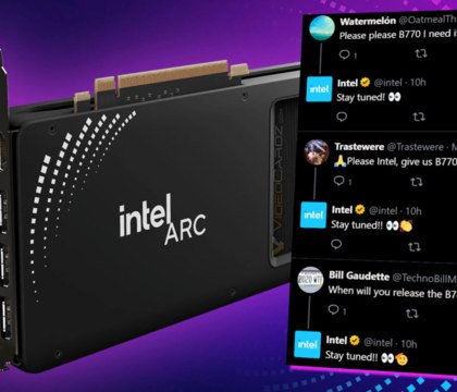 Intel намекает на скорый анонс ARC B770 — X-аккаунт фирмы начал отвечать на сообщения с упоминанием GPU Авторы тематического портала Videocardz обратили внимание на довольно любопытные действия сотрудников Intel, отвечающих за ведение официального X-аккаунта компании. Они начали целенаправленно оставлять сообщения под постами пользователей с просьбами выпустить более мощные видеокарты поколения ARC Battlemage. Читать далее