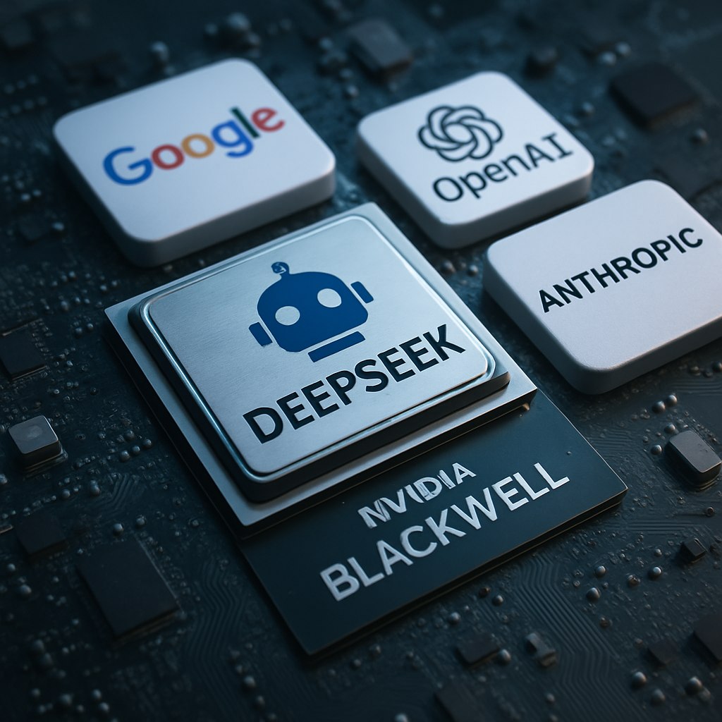Google OpenAI и Anthropic готовятся к следующему крупному релизу Deepseek Похоже что Deepseek обучил свою новую модель на запрещенных чипах Blackwell от Nvidia Утечка информации и растущие жалобы от американских лабораторий искусственного интеллекта указывают на то что выход нового продукта может произойти в ближайшее время что может произвести серьезные изменения на рынке PRO AI OFFICIAL