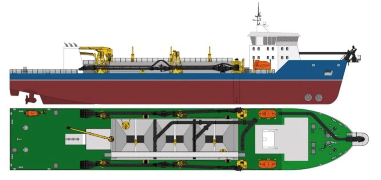ОСК предложила новинки дноуглубительного флота для развития инфраструктуры Арктики   На сегодняшний день Севморпуть является главной логистической артерией Арктики. Подходные пути к расположенным вдоль СМП портам и терминалам требуют проведения регулярных дноуглубительных работ.   С учётом планов развития Северного морского пути потребность в ремонтном дноуглублении будет нарастать с каждым годом.  Для предприятий с невысоким техническим оснащением и для судоремонтных предприятий будет актуальна грунтоотвозная ШАЛАНДА типаSplit с размещением ходовой рубки, энергомодуля и винто-рулевых колонок в стандартных морских контейнерах.    Проект создавался под конкретный запрос заказчиков –недорогое в строительстве и эксплуатации плавсредство с максимальным импортозамещением.  Шаланду можно разместить в непосредственной близости от места проведения дноуглубительных работ.  #дноуглубление