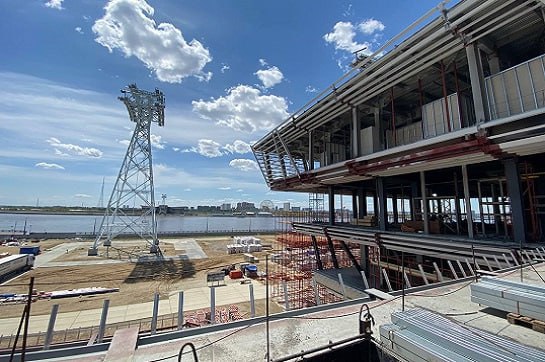 В августе 2026 года планируется открыть первую в мире канатную дорогу для международных пассажирских перевозок между Благовещенском Россия и Хэйхэ Китай Проект реализуется в соответствии с межправительственным соглашением подписанным в сентябре 2015 года Активная фаза строительства началась ещё в июле 2019 года после торжественной закладки первого камня Эксперты прогнозируют значительный рост туристического потока к 2030 году число иностранных гостей в Благовещенске может увеличиться втрое и достичь 918 тысяч человек в год Для финансирования строительства привлечено 17 млрд руб