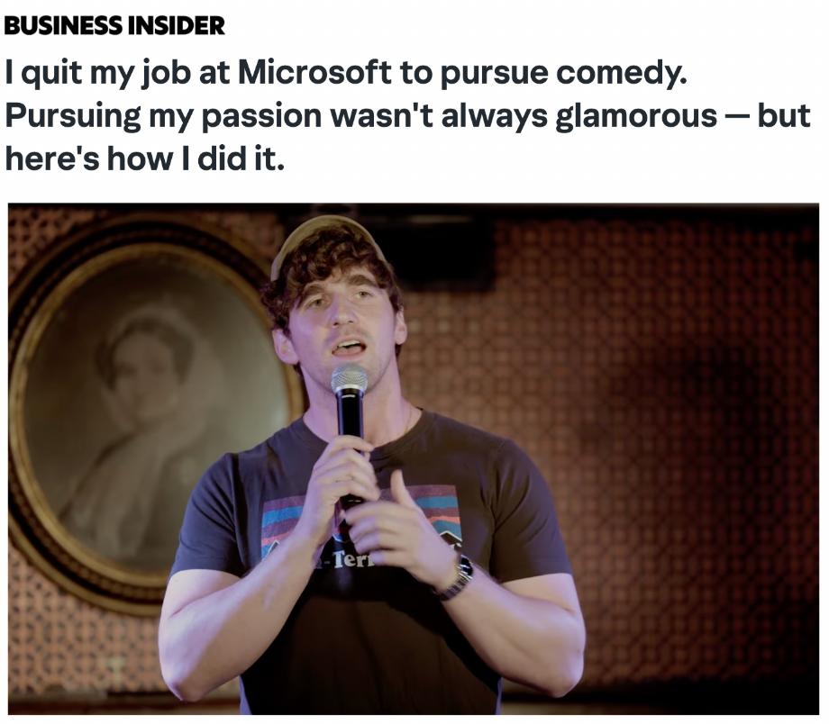 Айтишник уволился из Microsoft и стал стендапером из за книги Как работать по 4 часа в неделю пишет Business Insider Прочитав материал парень запустил собственноу шоу в котором высмеивает стартапы айти и офисную рутину Остин Нассо так зовут героя имеет уже более 2 млн подписчиков на разных платформах investingcorp