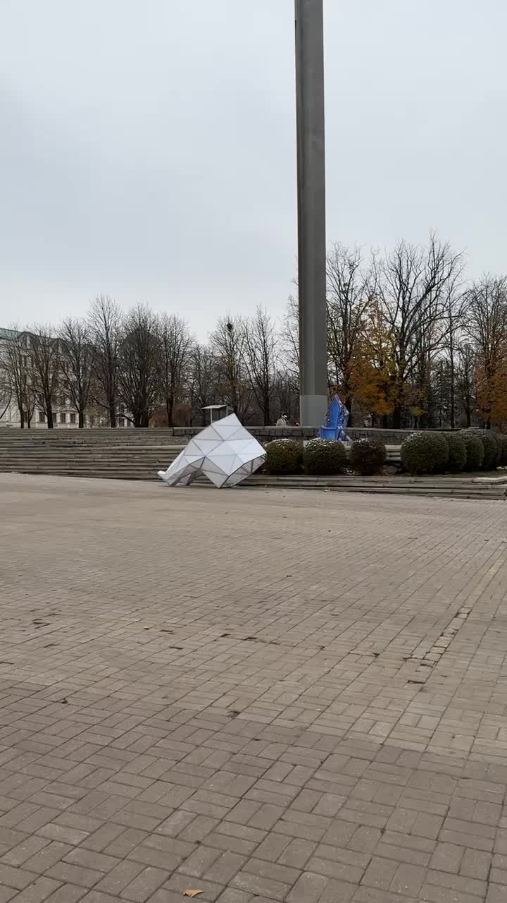 Установка новогодней елки на площади Ленина началась