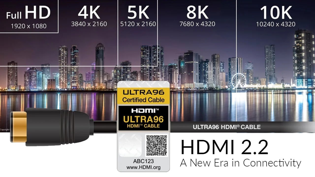 Спецификации HDMI 2.2 – эра 16K Пока большинство геймеров используют FHD и только начали переходить на 2K, организация HDMI Forum представила версию видеоинтерфейса под номером 2.2. Кабели с ее поддержкой получат маркировку Ultra96, что означает передачу данных на скорости в 96 Гбит/с. Это позволяет передавать вплоть до 12К120 или 16К60. В случае с полноцветными форматами разрешения ниже – 8K60 или 4K240 при 4:4:4. Также в HDMI 2.2 интегрирована функция Latency Indication Protocol LIP , улучшающая синхронизацию звука и видео. Мой Компьютер