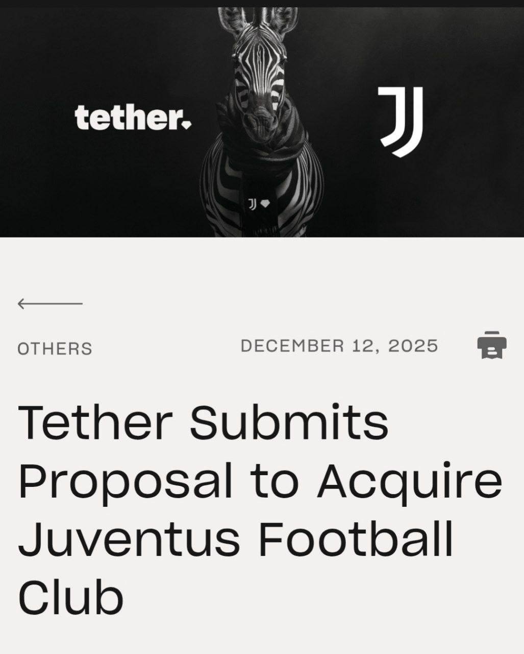 Tether сделал предложение о покупке футбольного клуба Ювентус В июне компания стала вторым по величине акционером итальянского клуба Директор Tether Паоло Ардоино родом из Италии banksta