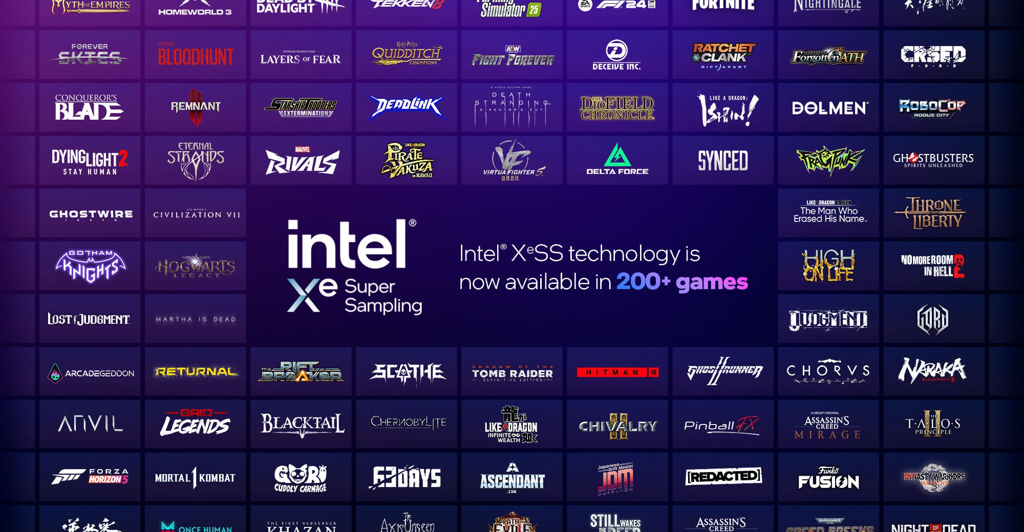 Intel XeSS в 200 игр Первая версия синего апскейлера появилась три года назад, и техногигант подвел итоги внедрения этой технологии. За такой срок апскейлер Intel пусть и не достиг популярности FSR и DLSS, но тем не менее он добавлен в 200 проектов. Свежий более продвинутый XeSS 2 уже есть в 20 играх, включая хиты Assassin s Creed Shadows, Clair Obscur: Expedition 33, Civilization VII и Indiana Jones and the Great Circle. Мой Компьютер