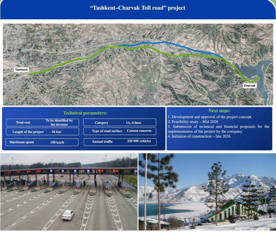 Из Ташкента до Чарвака доедите за 22 минуты построят платную дорогу где можно ездить 150 км ч и без штрафов Между столицей и горами планируют построить платную 6 полосную дорогу длиной 56 км Она станет на 26 км короче текущего маршрута и позволит туристам добираться до Чимгана и Чарвака быстрее и без пробок Строительство планируют начать уже к концу 2026 года Подпишитесь и следите за актуальными новостями на нашем канале   telegram me joinchat AAAAAEEdc qam7052mnXKA