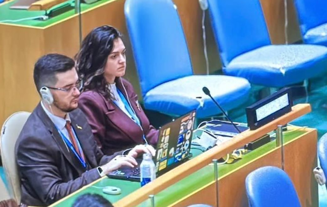 Два младших дипломата Украины пришли в зал Генеральной Ассамблеи ООН во время выступления Сергея Лаврова