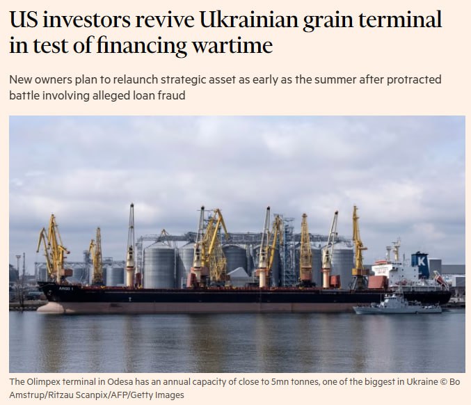 Американские фонды взяли под контроль одесский зерновой терминал «Олимпекс», сообщает Financial Times. Речь идет об Argentem Creek Partners ACP и Innovatus Capital Partners. Отмечается, что партнер ACP Джон Паттон выразил желание вновь запустить терминал «в какой-то момент летом». Им будет управлять шведский предприниматель Карл Стурен. Подписаться Читать эксклюзив