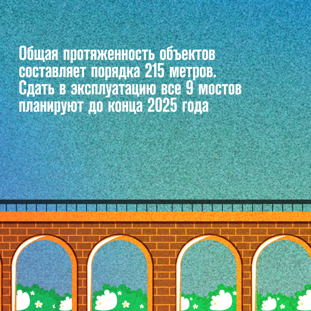 В Кабардино-Балкарии ведется реконструкция девяти мостов на трассе Чегем-2 – Булунгу   Общая протяженность всех объектов составляет около 215 метров. Сдать объекты в эксплуатацию планируют до конца 2025 года.   Работы на мостах через реки Чегем и Кекташ ведутся в рамках национального проекта «Инфраструктура для жизни». На первом объекте специалисты заливают фундамент, а на втором – готовят грунт для опоры.   Работы не останавливаются и на других переправах: реконструкция мостов через Джунгу-Су и Булунгу-Су также продолжается. А на мостах через Джылгу-Су и Чегем работы уже близятся к завершению.