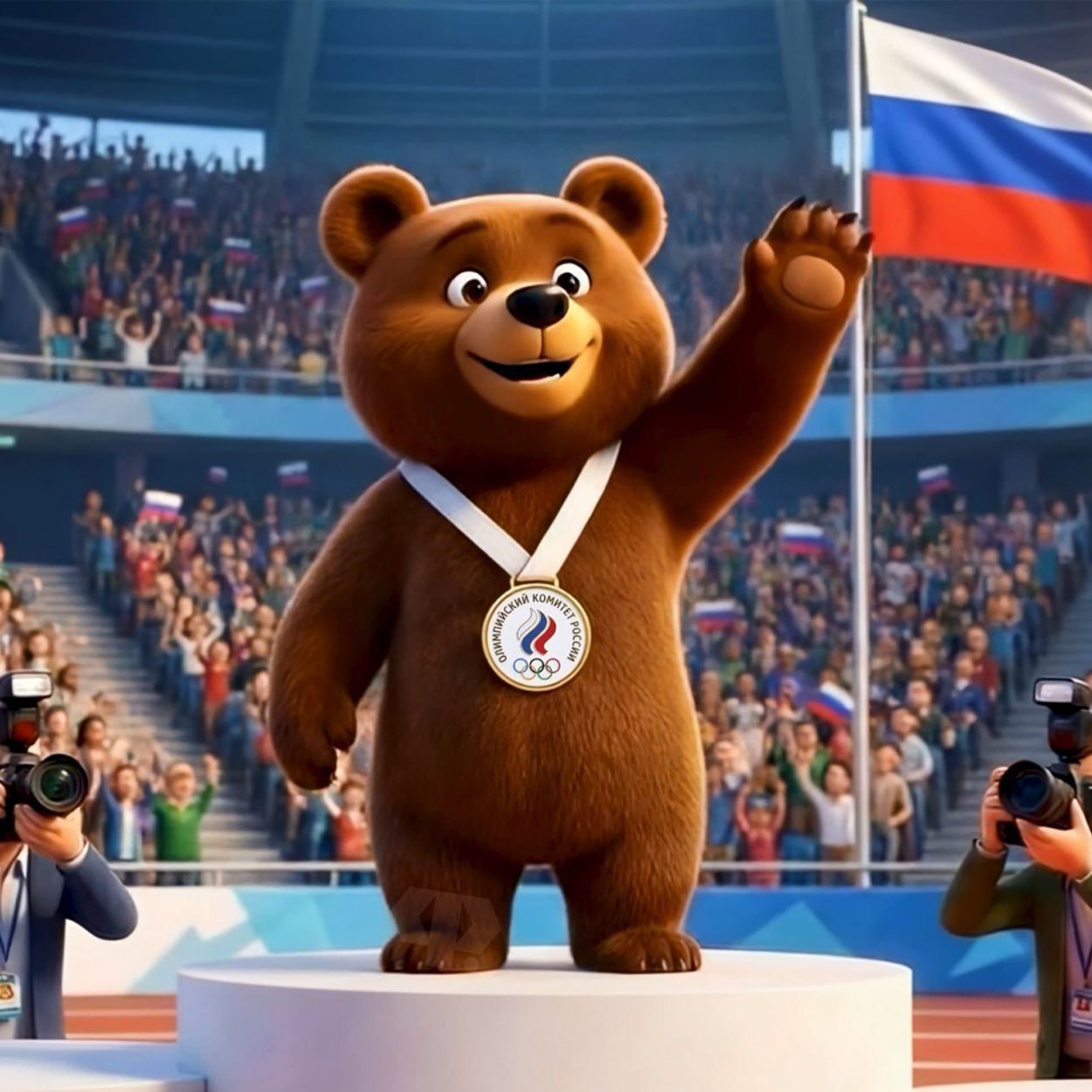 Олимпийский комитет России зарегистрировал в Роспатенте единый талисман сборной страны Михаила Потапыча Топтыгина Обновленный талисман представляет собой бурого мишку в полный рост с медалью на груди созданного на основе официального маскота 1980 года Подписывайтесь на РИА Новости Спорт в MAX