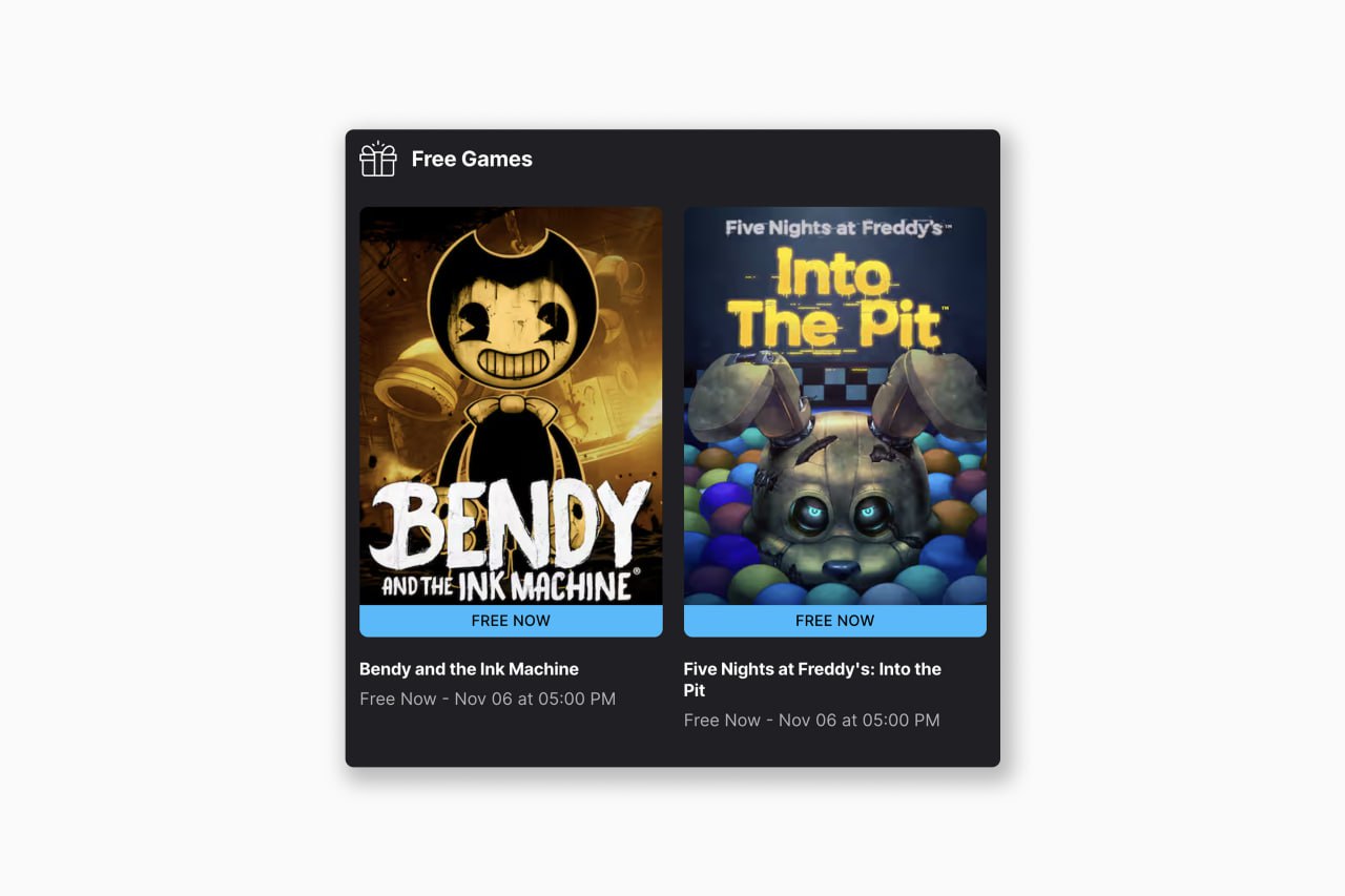 Прямо сейчас в EGS бесплатно отдают сразу два хоррора Five Nights at Freddy s Into the Pit Bendy and the Ink Machine У проектов заметно разные поджанры но они одинаково хорошо пугают игрока оба получили больше 93 положительных оценок в Steam Забираем до 6 ноября здесь