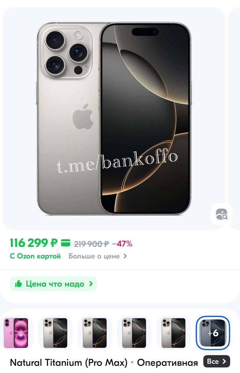 iPhone 16 Pro Max рекордно подешевел в России — на 20%. Теперь он стоит 120 тысяч рублей. На старте продаж его цена была 195 тысяч рублей. iPhone 16 Pro Max — это самый мощный смартфон от Apple с ИИ.