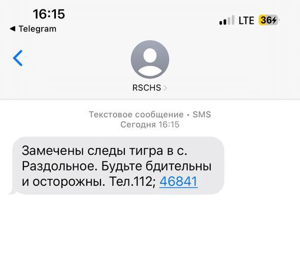 Следы тигра замечены в селе Раздольное ЕАО Жителям ЕАО пришло тревожное сообщение что следы тигра были замечены недалеко от Биробиджана в районе с Раздольное Будьте максимально бдительны Закройте своих домашних питомцев Не выходите в темное время суток на улицу и не отпускайте детей одних без сопровождения При обнаружении дикого животного незамедлительно звоните 112 46 841 Подпишись в MAX   Прислать новость