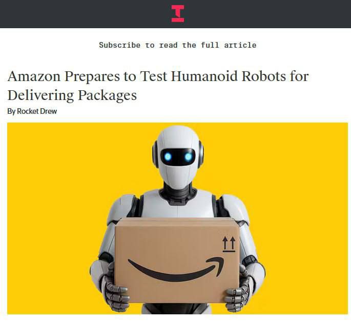 Аmazon будет тестировать человекоподобных роботов для доставки  Планируется, что роботы будут ездить в более чем 20 000 электрических фургонах Rivian компании Amazon и доставлять посылки.