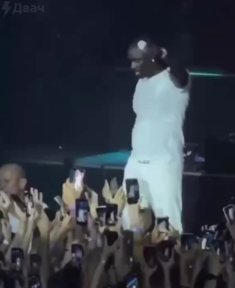 Охранник сохранил спокойствие во время неожиданного выступления Akon на концерте в Сочи