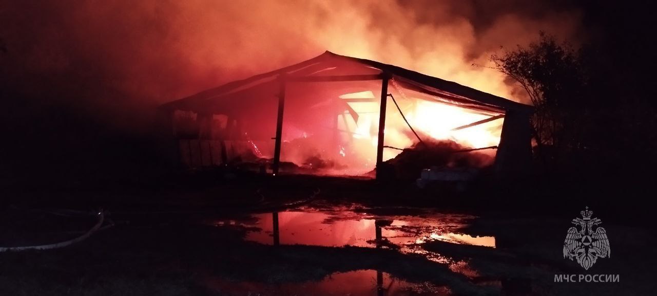Пожарные МЧС России своё дело знают!   ‍ 11 августа в 21:30 на пульт диспетчера пожарной охраны поступило сообщение – жители деревни Малые Мазары Медведевского района заметили языки пламени, охватившие склад кормов, находившийся на улице Лесная. Хозяина постройки на момент происшествия не было.   ‍ В строении хранилось большое количество тюков сена, соответственно скорость распространения огня мгновенно стала критической.   ‍ К месту возгорания прибыли огнеборцы. Площадь пожара составляла около 400 квадратных метров. Руководитель тушения пожара подтвердил ранг вызова 1-БИС. В ликвидации возгорания участвовало 6 боевых отделений.   ‍ Параллельно с тушением огня бойцы охлаждали емкости с дизельным топливом, расположенные неподалеку. К счастью, благодаря проведенной грамотной работе на них огонь не перекинулся. Также пожарные МЧС России не дали пламени уничтожить 3 трактора.   ‍ Открытое горение было локализовано, а затем ликвидировано полностью.   ‍ В результате пожара огнем уничтожены тюки сена, 3 тракторные тележки, серьезно поврежден сенной сарай.   ‍ Причина устанавливается специалистами государственного пожарного надзора. Установлено, что к строению имелся свободный доступ.  Уважаемые жители Республики Марий Эл!  Телефоны пожарных и спасателей – 01, 101 и 112.  Телефон доверия Главного управления МЧС России по Республике Марий Эл – 69-02-63.   Ваша безопасность - Ваша ответственность!  МЧС Марий Эл.ПОДПИСАТЬСЯ.