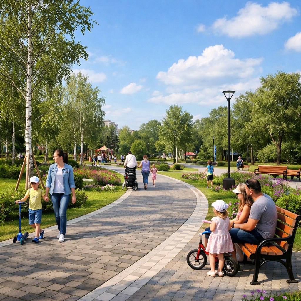 В Хабаровске появится новый парк Там будет естественный рельеф а для комфорта добавят только дорожки освещение и лавочки Его построит федеральный застройщик Юникей ЖК Грин 2 Этот парк свяжет район пешеходными маршрутами и улучшит микроклимат в Краснофлотском районе Хабаровскоп уже в MAX