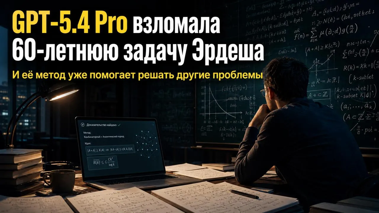 GPT 5 4 Pro взломала 60 летнюю задачу Эрдеша Теперь этот метод решает другие проблемы GPT 5 4 Pro взломала 60 летнюю задачу Эрдеша Теперь этот метод решает другие проблемы GPT 5 4 Pro решила задачу Эрдеша и это оказалось не разовым трюком В середине апреля появилась громкая история GPT 5 4 Pro под руководством математика Джареда Лихтмана за полтора часа нашла доказательство задачи Эрдеша 1196 открытой с 1968 года Но самое интересное началось после Лихтман анонсировал новую статью где показал это доказательство уже доработанное человеком стало ключом к еще нескольким задачам Эрдеша Среди них есть проблема которая тоже оставалась открытой около 60 лет Почему это важно Потому что модель не просто перебрала известные приемы Она предложила необычный ход рассматривать элементы примитивного множества через цепи Маркова До этого в литературе в основном шли другим путем через жесткие аналитические оценки и комбинаторные разбиения То есть AI не просто угадал ответ Он подсветил метод который начал работать шире одной конкретной задачи Лихтман сформулировал это очень точно Это пожалуй один из первых примеров доказательства созданного искусственным интеллектом которое дало последующий эффект и мы все еще изучаем его последствия Вот здесь и начинается настоящая история про AI в науке Не когда модель решает одну задачу ради заголовка А когда ее идея начинает переноситься на соседние проблемы x com jdlichtman status 2050460077904285789 s 46 t pKf FxsPGBd YMIWTA8xgg