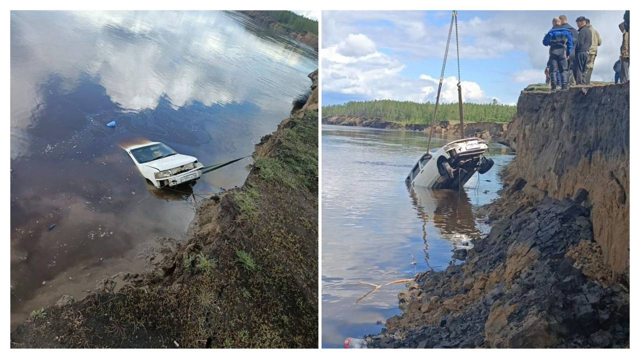 На Вилюе водолазы нашли машину с телом пропавшего мужчины ‼ В Верхневилюйском районе Якутии водолазы Службы спасения сегодня обнаружили и подняли из реки Вилюй автомобиль марки Toyota Probox. В салоне машины находилось тело мужчины, ранее числившегося пропавшим без вести.