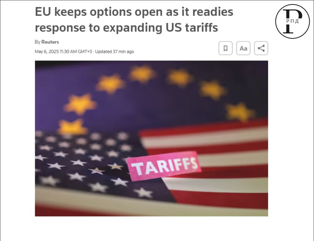 Несмотря на заявления о заморозке, США обложили пошлинами 70% экспорта ЕС и готовы довести их до 97%, — еврокомиссар по торговле Марош Шефчович Он отметил, что Евросоюз подготовит контрмеры в ответ на пошлины США, однако «согласованное решение с США остаётся четкой и желаемой целью ЕС». «Нам сейчас нужно, чтобы США продемонстрировали готовность достичь справедливого и сбалансированного решения ситуации».