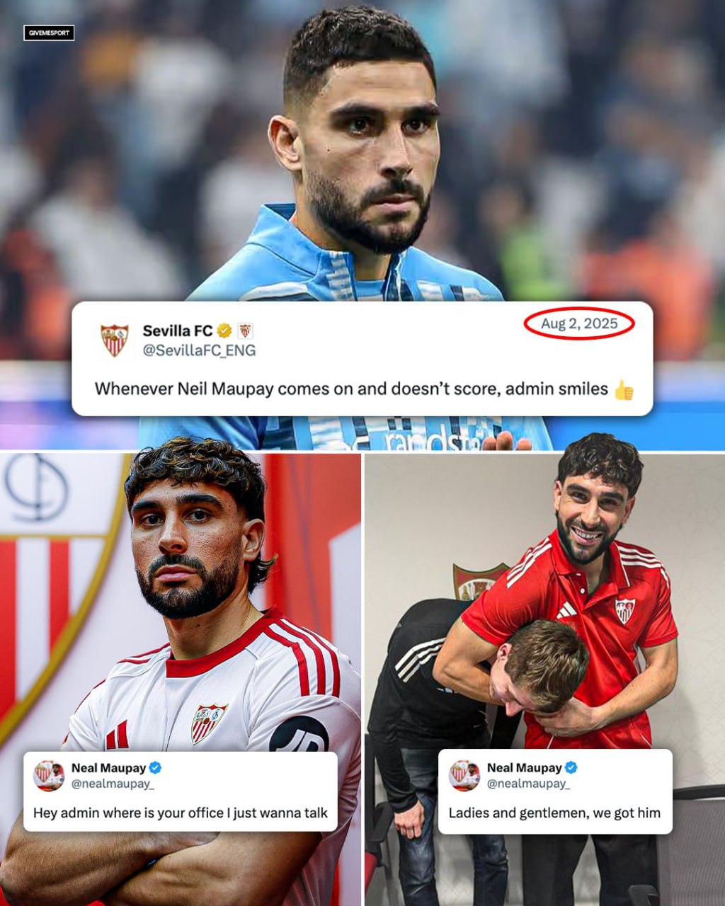 От насмешек до подписания Севилья арендовала нападающего Нила Мопе которого ранее троллила в соцсетях Летом клуб шутил что админ улыбается когда Мопе не забивает а спустя 5 месяцев француз перешел из Марселя и записал забавное видео где в шутку душит этого самого админа