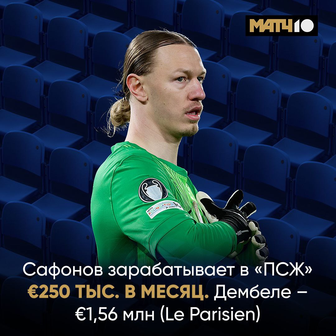 Сафонов получает в два раза меньше чем Шевалье Разве справедливо   Le Parisien раскрыл зарплаты игроков ПСЖ Указанные суммы до вычета налогов в месяц На кого тратят больше всех 1   Дембеле 1 56 млн 2   Маркиньос 1 33 млн 3   Хакими 1 1 млн Сафонов получает 250 тыс против 500 тыс у Шевалье Мотя точно заслужил повышение Match TV