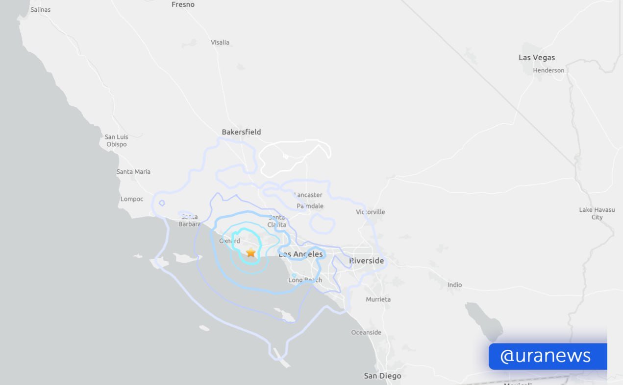 Землетрясение произошло в США. Несколько толчков магнитудой 4,1 зафиксированы в округе Лос-Анджелес на глубине около 11,2 км, сообщила Геологическая служба США.