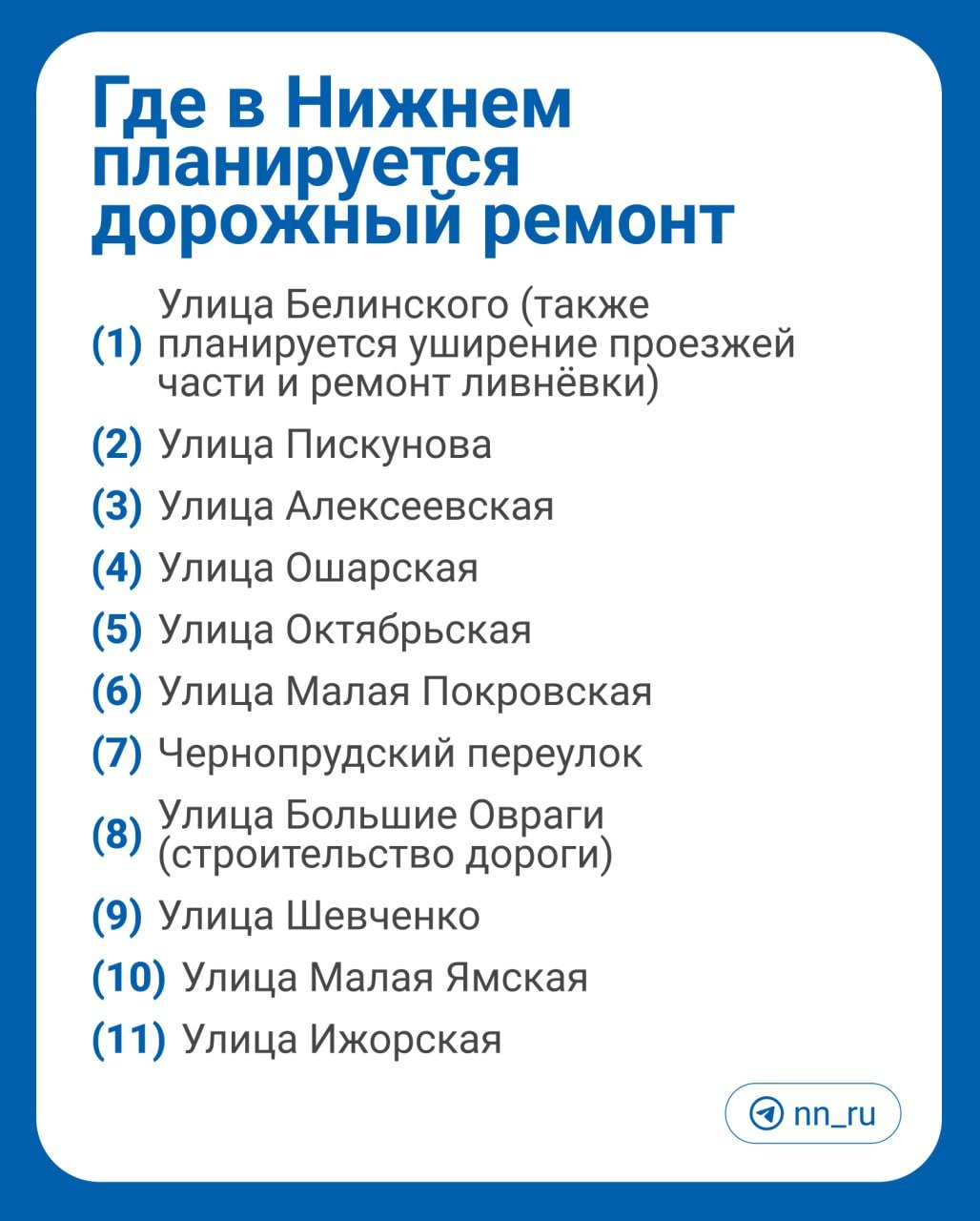 Более 20 участков включили в ремонтный перечень дорог, рассказал в своем телеграме Юрий Шалабаев.  «На ряде дорог успешно завершена замена трамвайных путей, теперь самое время заняться дорожным полотном» – написал мэр.  Где в ближайшие годы ждать ремонт – показываем в двух карточках.