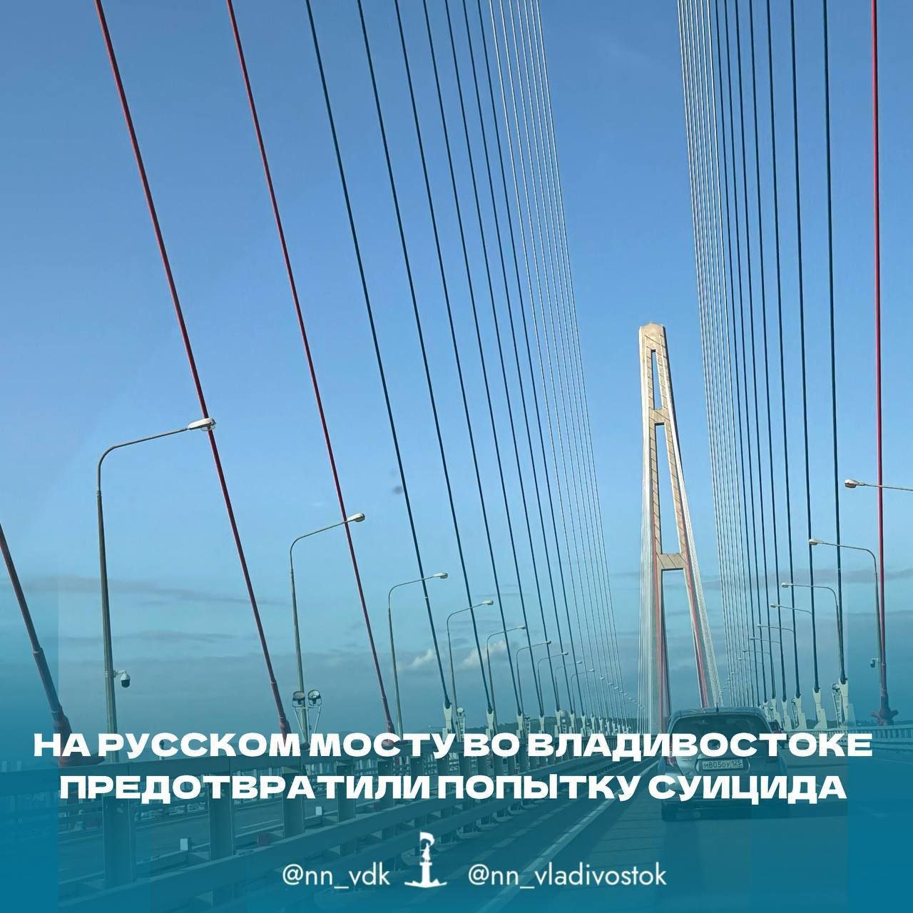 На Русском мосту во Владивостоке предотвратили попытку суицида.  Во Владивостоке на Русском мосту сотрудники охраны моста предотвратили попытку суицида. Благодаря своевременным действиям, удалось спасти человека.