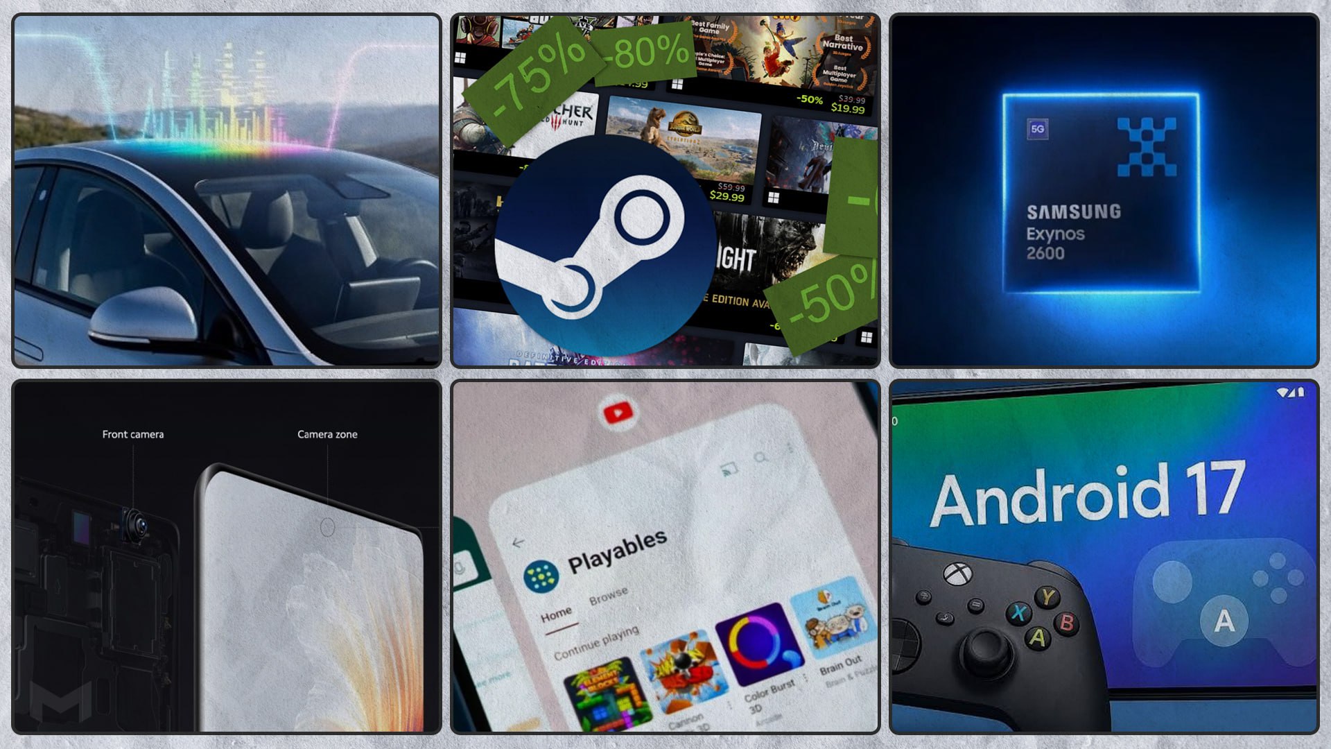 Подборка новостей Tesla готовит электромобили со встроенным спутниковым интернетом Starlink Антенны спрячут в крыше благодаря новым радиопрозрачным полимерам В Steam стартовала большая зимняя распродажа она продлится до 5 января Со скидками доступны тысячи игр включая главные хиты и новинки 2025 года Samsung официально представила Exynos 2600 первый 2 нм чип для смартфонов Производительность CPU выросла до 40 а GPU и NPU до двух раз LG анонсировала подэкранную камеру с ИИ реставратором изображения Она сохранит до 99 исходного качества фото против 70 у существующих моделей Google запустила ИИ конструктор для создания игр YouTube Playables Builder Достаточно загрузить видео с желаемым геймплеем или концептом картинку или просто описать игру в текстовом формате Android 17 может получить полноценную поддержку контроллеров В коде ранних версий новой ОС были найдены механизмы для системного управления контроллерами включая возможность переназначения кнопок новости