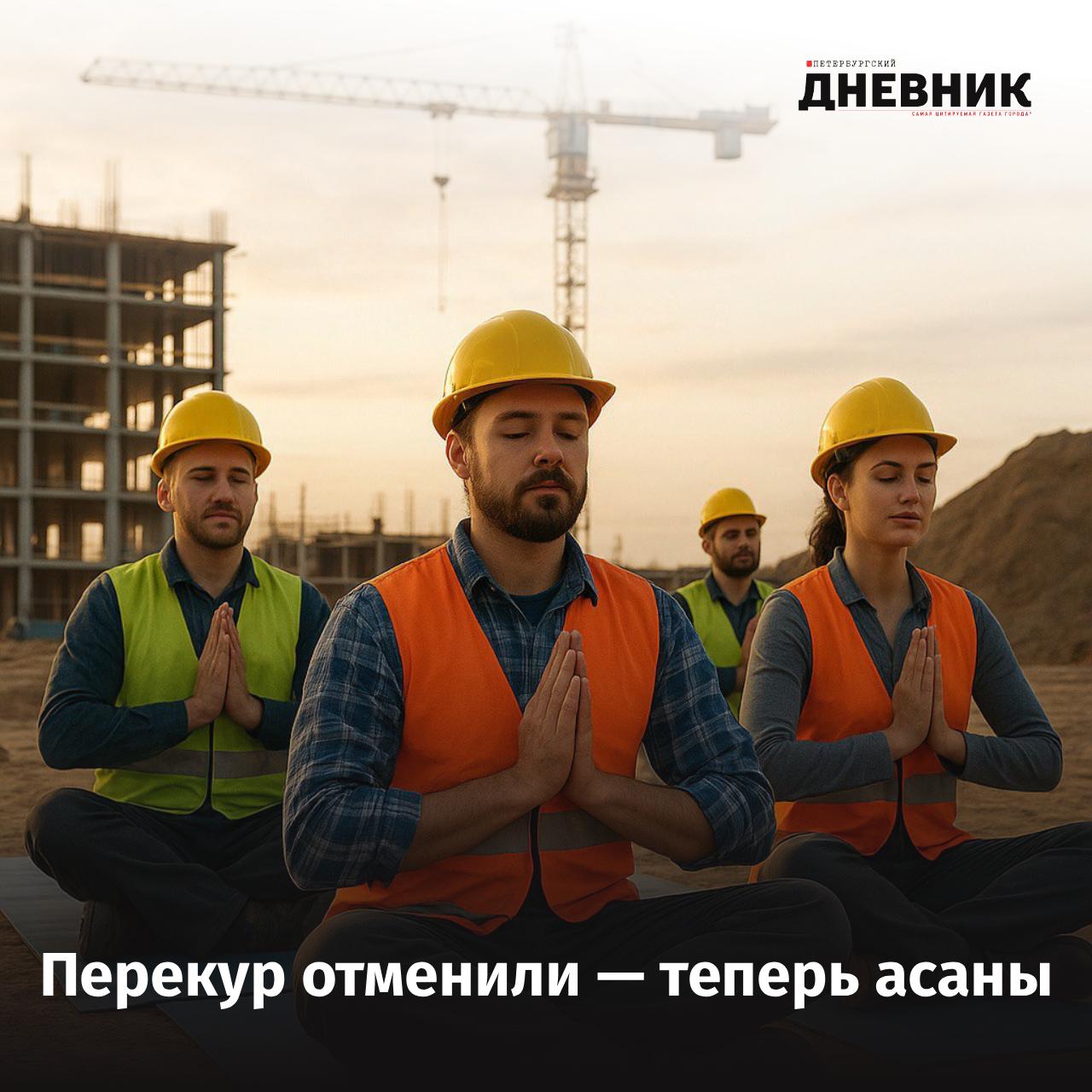 Намасте прораб В Ленобласти строители променяли перекуры на йогу Необычная традиция на одной из строек в Ленобласти рабочие в обеденный перерыв теперь не курят а практикуют йогу А началось все с конфликта местная жительница оказавшаяся преподавателем йоги пожаловалась на шум от стройки Позже она увидела как рабочие медитируют прямо на площадке впечатлилась и сама пришла к ним чтобы провести полноценное занятие Теперь индийская практика стала на стройплощадке доброй традицией Фото DALL E Подписаться на Петербургский Дневник в MAX