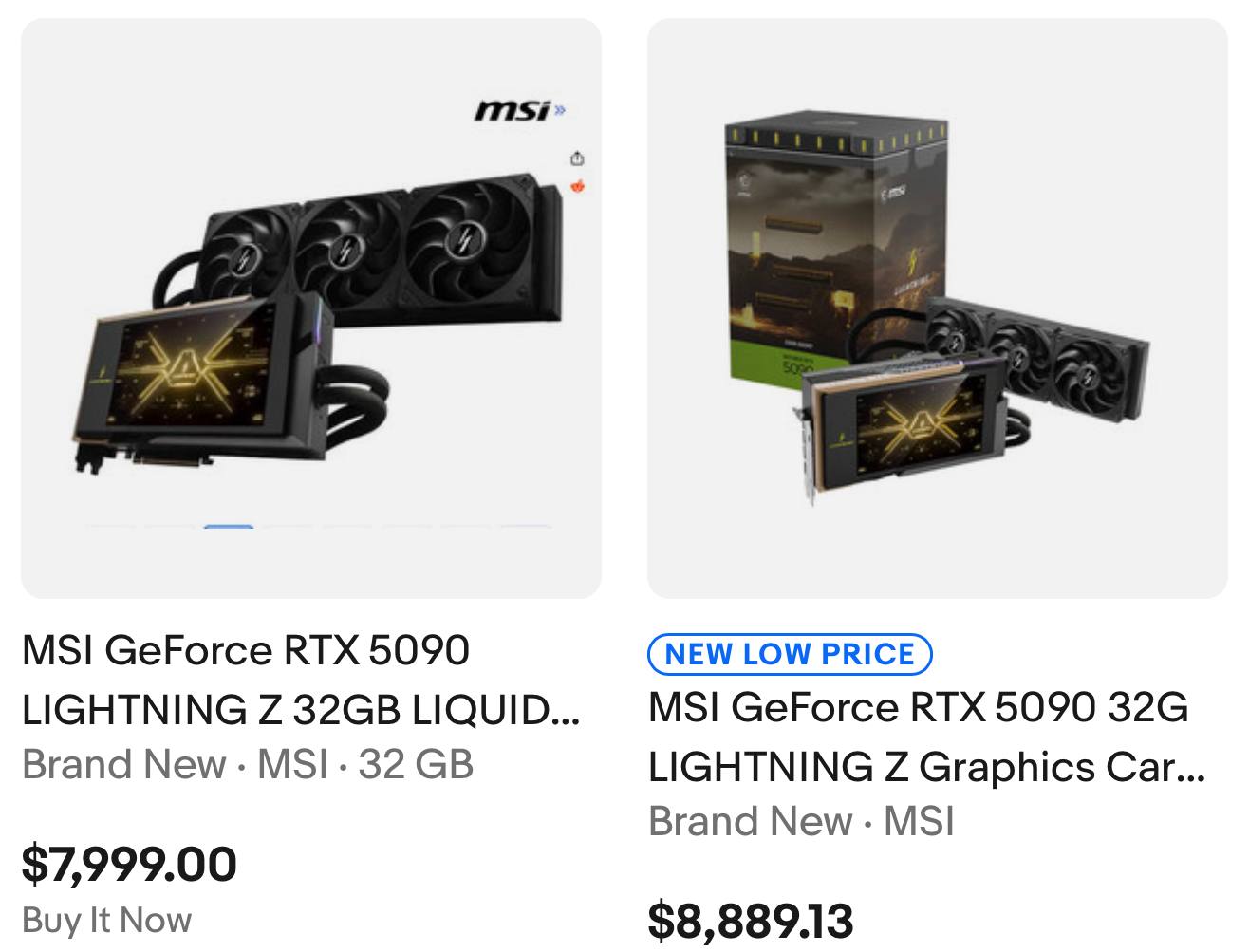 Видеокарты теперь стоят от 600 тыс это минимальная цена за MSI GeForce RTX 5090 Lightning Флагманская видеокарта от MSI была выпущена ограниченным тиражом за 5090 но темщики скупили все запасы и теперь продают ее от 8 тыс до 15 тыс investingcorp