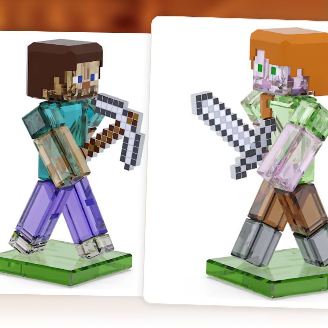 Swarovski дропнули фигурки Minecraft — все статуэтки сделаны из настоящего хрусталя. Стоимость одной фигурки обойдётся в 28 тысяч рублей, а за весь набор просят 115 тысяч.