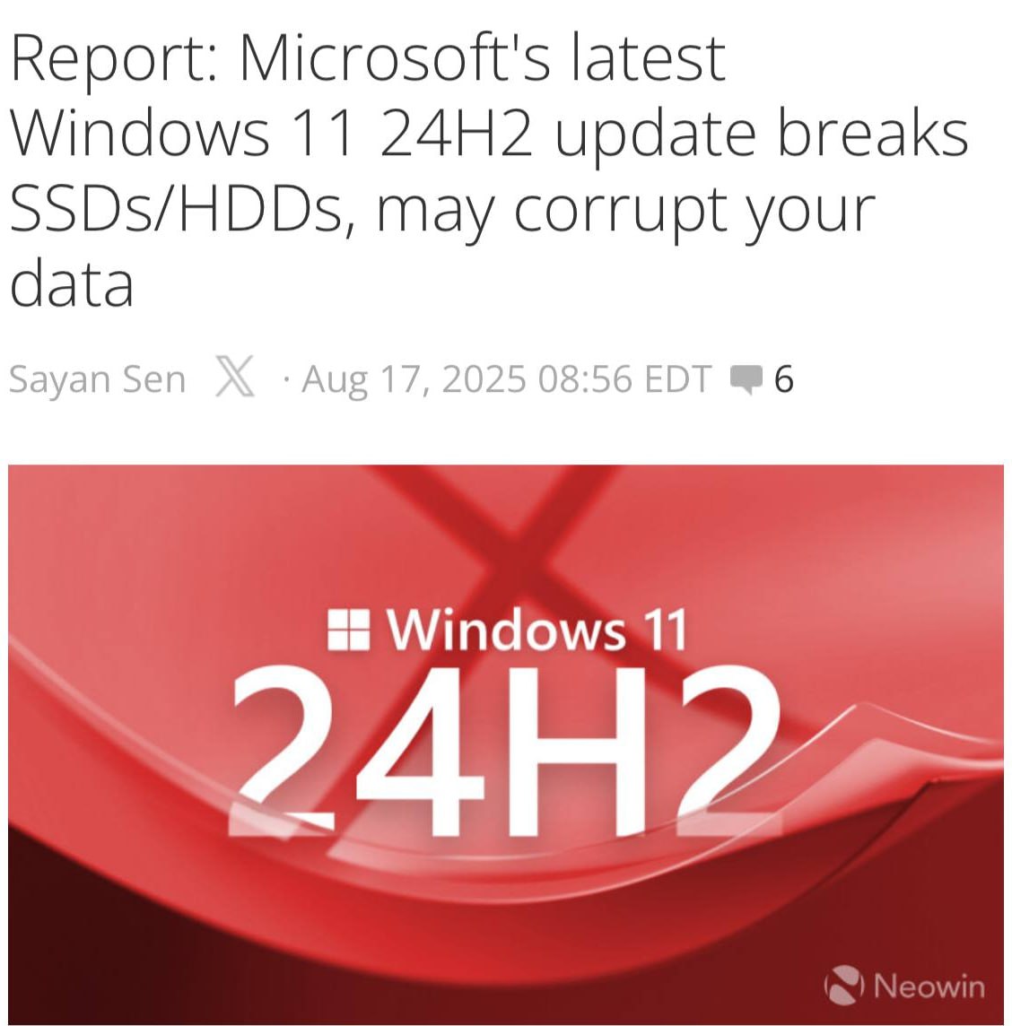 Windows 11 УБЬЕТ ваши SSD- и HDD-диски — эксперты обнаружили ОПАСНЕЙШИЕ ошибки в обновленной ОС. Фатальной назвали версию KB5063878 для Win 11 24H2, держитесь, рассказываем: • Если запишете больше 50 ГБ инфы и заполните диск на 60% или больше — система его ПОТЕРЯЕТ. Да, он просто НАВСЕГДА пропадает из ее зоны видимости. • Windows просто УМРЕТ — не поможет НИЧЕГО: ни перезагрузка, ни другие манипуляции. Расскажите всем и не обновляйтесь! Бэкдор