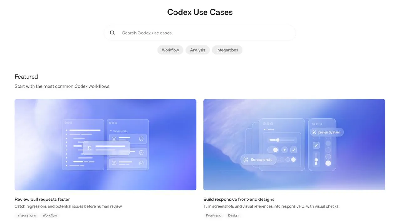 OpenAI выкатили набор бесплатных скиллов для Codex можно сильно разгрузить разработку Теперь часть задач можно просто отдать агенту от генерации презентаций до полноценной разработки приложений Внутри уже готовы рабочие воркфлоу агент умеет собирать презентации помогает с iOS и macOS разработкой интегрируется с Figma и работает с дизайном и это только базовый набор Устанавливается всё в один клик без долгой настройки и шаманства Фактически это превращает Codex из помощника в полноценный инструмент который закрывает куски реальной работы   developers openai com codex use cases
