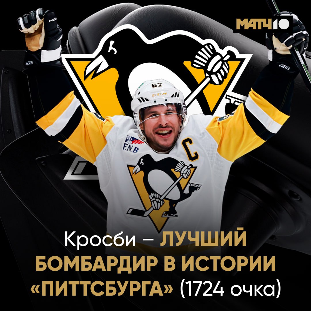 Кросби обогнал Лемье по очкам Вот и новый бомбардирский рекорд в Питтсбурге 1724 балла за 1387 игр у Сида 1723 за 915 у Марио Разница по матчам большая но оба в истории Match TV