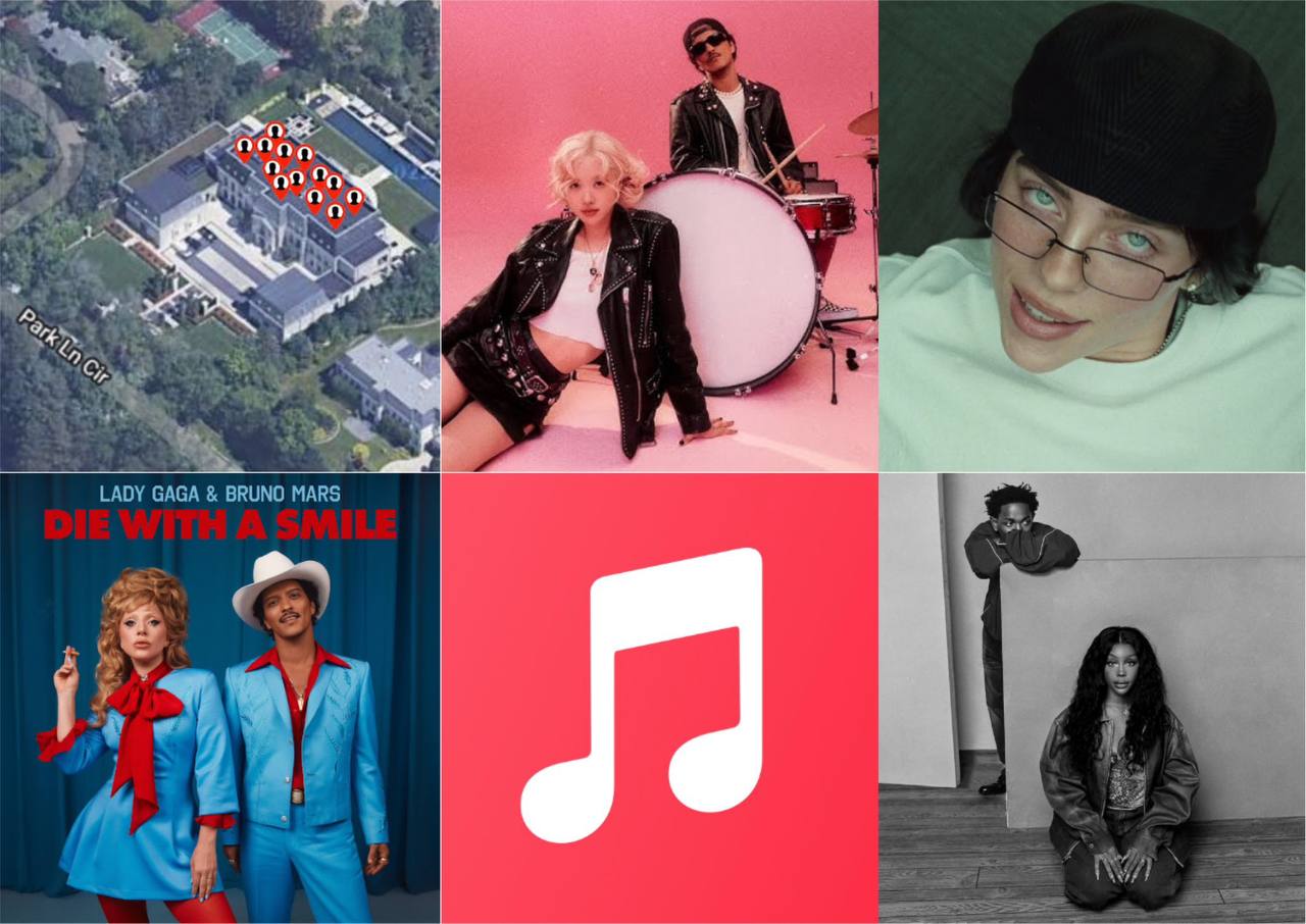 APT Розэ и Бруно Марса стала самой прослушиваемой песней года на Apple Music Все 5 самых прослушиваемых треков 2025 года на Apple Music были выпущены в 2024 году ДомЗнаменитостей