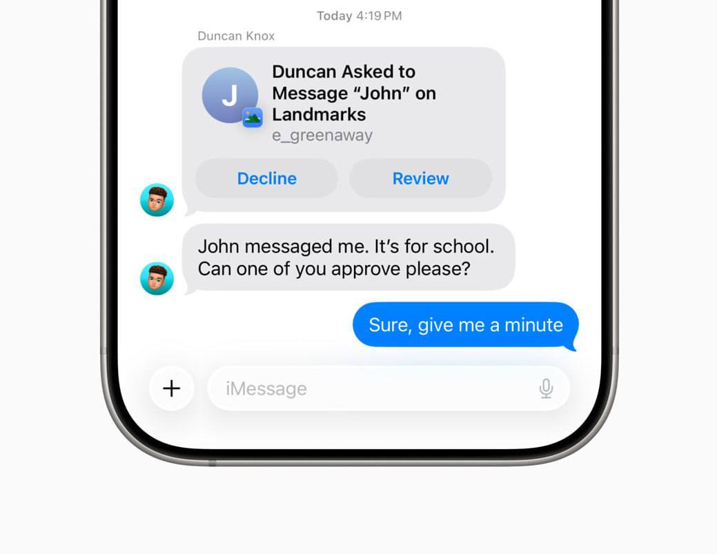 iPhone начнёт предупреждать родителей, если их детям пишет незнакомец. Apple добавит в iOS 26, iPadOS 26, watchOS 26 и macOS Tahoe 26 новую функцию родительского контроля: уведомления о переписке с новыми контактами. Теперь, если ребёнок напишет или получит сообщение от незнакомого номера, родитель получит пуш с просьбой одобрить диалог. Родители также смогут ограничить возраст людей, с которыми ребёнок может общаться.
