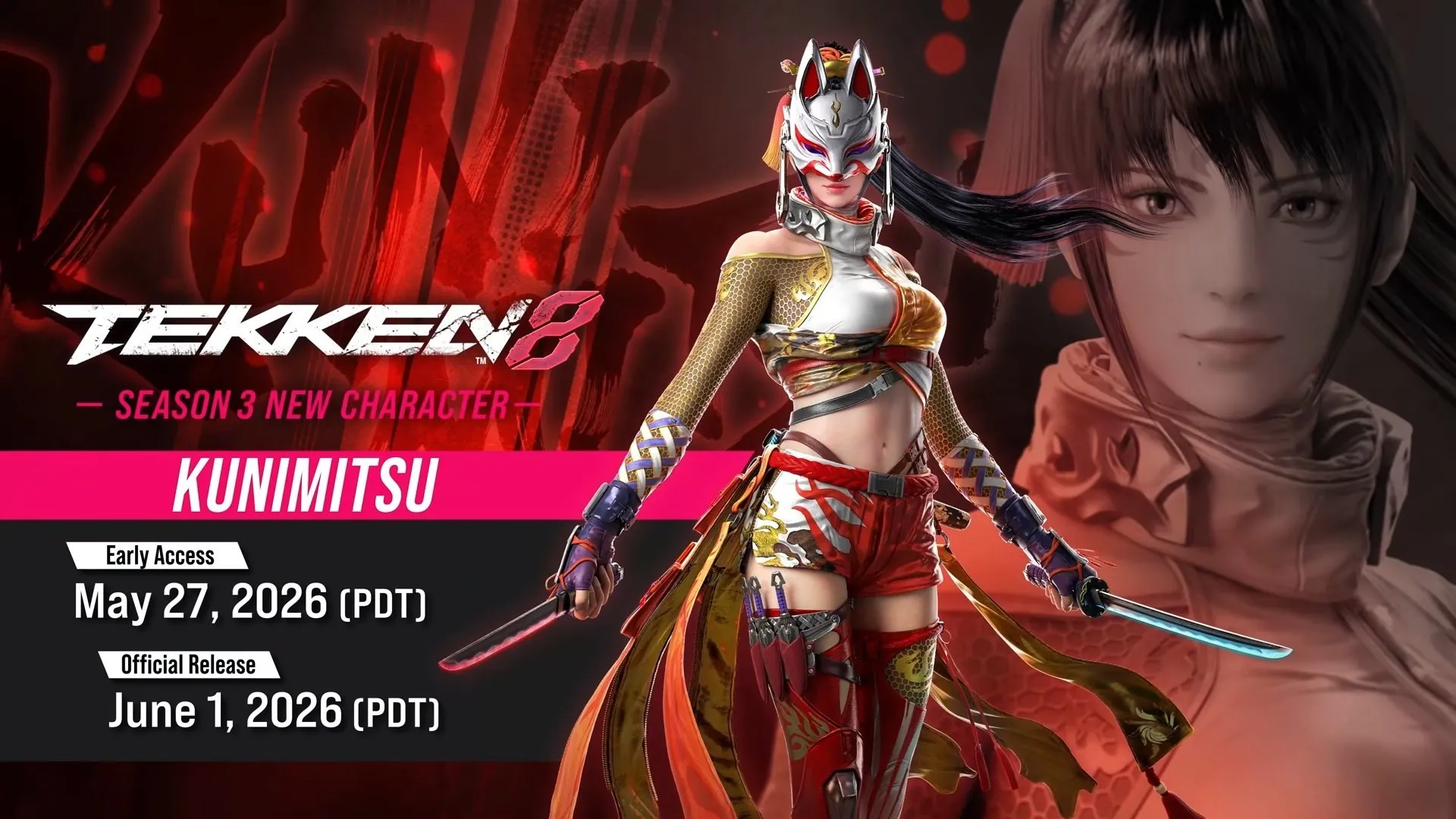 Tekken 8 получит персонажа Кунимицу уже 27 мая для обладателей сезонного пропуска Все остальные же смогут поиграть за неё с 1 июня