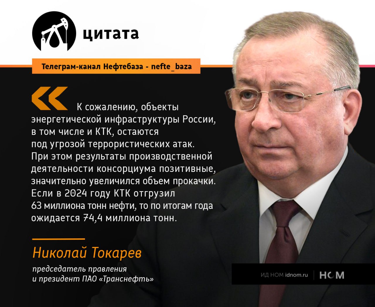 Транснефть рассчитывает на КТК в этом году Глава компании Николай Токарев считает что по итогам 2025 года на экспорт через Каспийский трубопроводный консорциум отправится 74 4 млн тонн нефти против 63 млн в этом году Главным выгодополучателем станет бюджет который может получить 77 2 млрд рублей Для сравнения за 2024 год выплаты в казну не дотянули до 70 млрд В самом КТК рассчитывали на результат в 72 млн тонн при общей пропускной способности инфраструктуры в 72 5 млн Правда если подключить к процессу российские нефтепроводы то значение может увеличиться до 83 млн Главное разобраться с ВПУ сейчас этому мешает погода   Нефтебаза