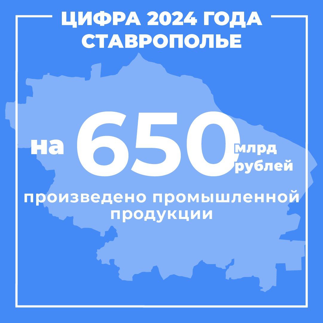 Промышленность Ставрополья сохраняет динамику развития. За январь-октябрь прошлого года в крае объем отгруженной продукции вырос на 13%, всего ее произведено на 650 млрд рублей. Годовой результат станет известен позже.   Около 77% ставропольской промышленной продукции выпускают обрабатывающие производства. В крае их более 2 тысяч. Они адаптируются к новым экономическим условиям, модернизируют оборудование и перестраивают производственные процессы. В прошлом году мы поддержали проекты по выпуску импортозамещающего пищевого оборудования, дизель-генераторов.    Краевую поддержку промышленности обязательно продолжим. В этом году планируем докапитализацию краевого Фонда развития промышленности. Это поможет нашим предприятиям реализовать намеченные планы.