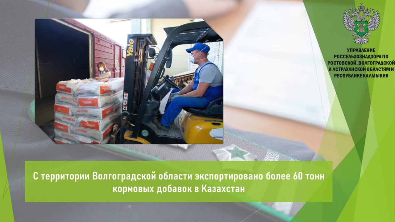 Управлением Россельхознадзора в период с 10 по 20 июня в Волгоградской области проконтролировано и оформлено 66 т кормовых добавок белково-витаминно-минеральный концентрат для отправки на экспорт в Казахстан. Продукция признана безопасной в ветеринарно-санитарном отношении. Грузы отправлены железнодорожным транспортом с соблюдением требований ветеринарного законодательства. Открыть полный текст #Ветеринарный_надзор #Ввоз_вывоз_транзит #Экспорт